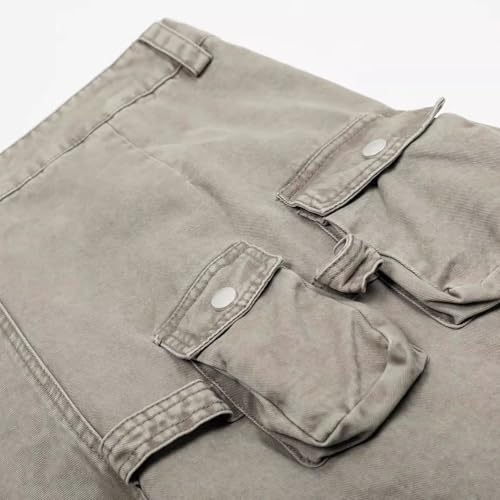 Men's Pants High Street Spring Fall American Retro Loose Straight Leg Casual Cargo Trouser for Men4