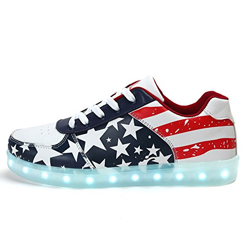 DoGeek Zapatos Led Niños Niñas Negras Blanco 7 Color USB Carga LED...