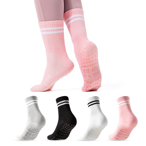 CoolMate 2/4 Pairs Pilates Socks with Grips for Women
