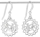 Sterling Silver Bicycle Earrings - Cyclist, Bike Lover Gift - Handmade, Solid .925
