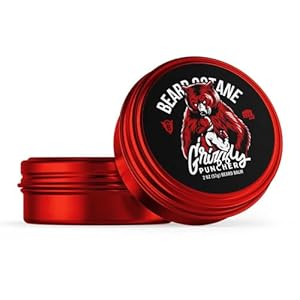 Beard Octane Beard Balm for Men – Grizzly Puncher (Masculine Cologne: Teakwood, Oakmoss) – Light Hold & Conditioning With Shea – 2oz