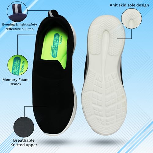 Image of ATHCO Mens Austin Memory Foam Comfort Shoes|Running|Walking|Training|Gym|Jogging|Sneaker|Athletic|Slipon|Flexible|Lightweight|Dailyuse|Sports|Casual|ExtraSoft|Fitness