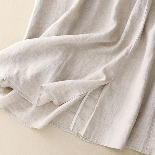 Womens Linen Cotton Skirts Drawstring Elastic Waist Comfy Loose Boho Skirts Linen Skirts for Women3