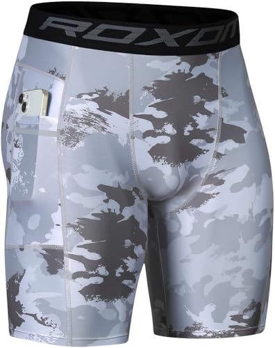 Image of Compression Shorts Men Spandex Sport Gym Shorts Athletic Workout Running Tights Training Underwear