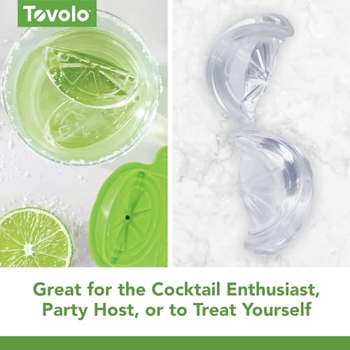 Image of Tovolo Lime Wedge Ice Mold 2 Pack Fun Cocktail Ice Molds for Whiskey, Fruit Ice Wedge Mold Perfect for Cocktails Mocktails Summer Lemonade, Slow Melting BPA Free Silicone Ice Wedge Molds Lime Green