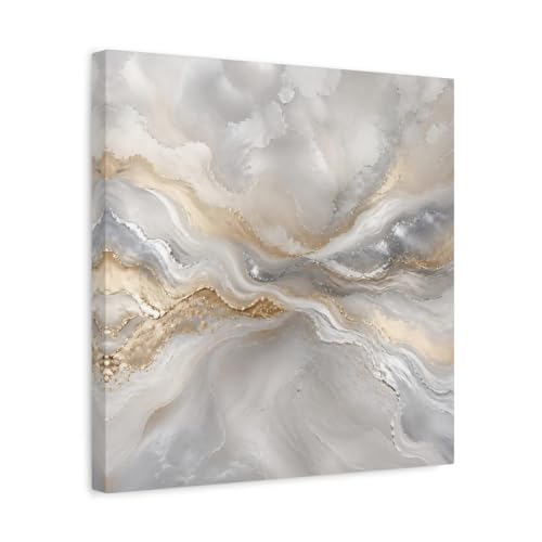 Toile abstract waves grey gold pour habiller un mur vide de salon
