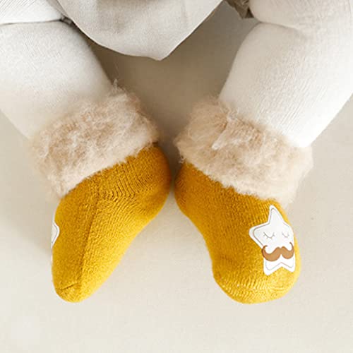 Sock,3 Pairs Comfortable Socks with Plus and Thicken Rainbow Geometric Cartoon for Sun for Toddler 0-5 Years4