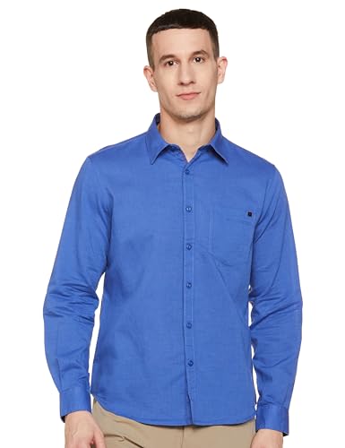 Image of Spykar Men's Cotton Solid Slim Fit Shirt