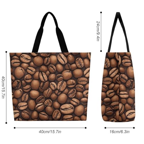 Tote Bag for Women Shoulder Bag Funny Roasted Coffee Beans Handbags for Travel Work Beach Bag2