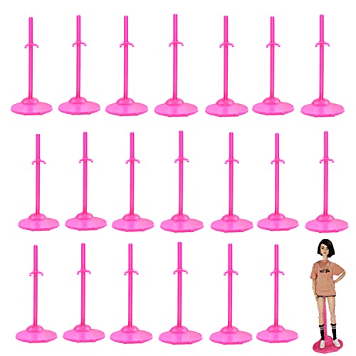 Image of Toy Stand Support for Dolls & Action Figures, 20 PCS Prop Up Mannequin Model Display Holders, 11 inch to 13 inch Dolls Accessories, Pink Rose