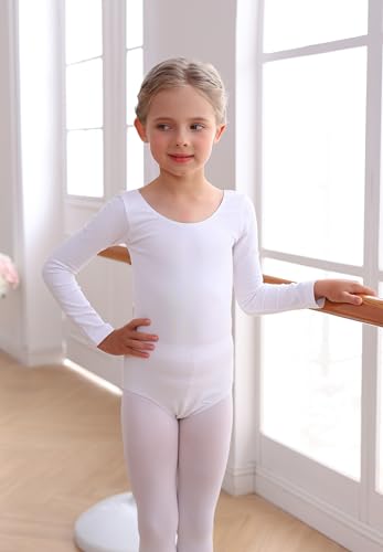 Image of MdnMd Girls Toddler Ballet Leotard with Skirted Short Sleeve Dance Gymnastic Ballerina Ballet Outfit Dress