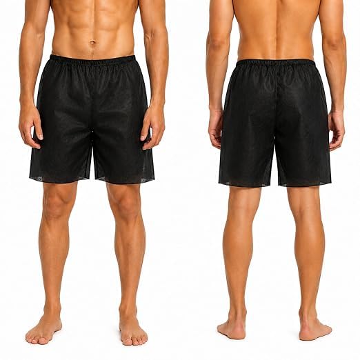 Men's Disposable Spa Shorts | Non-Woven Elastic Waist Boxer Briefs for Spa, Body Massage, Tanning, Beauty Parlour, Waxing & Travel (Black, Free Size_Pack of 5)-picture-16