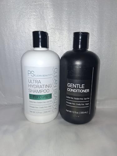 PS Clean Beauty Ultra Hydrating Shampoo for Curl and Gentle Conditioner 12 fl oz