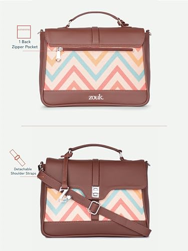 Image of ZOUK | Women's Vegan Leather | Stylish Handbag with Adjustable Strap, Top Handle |