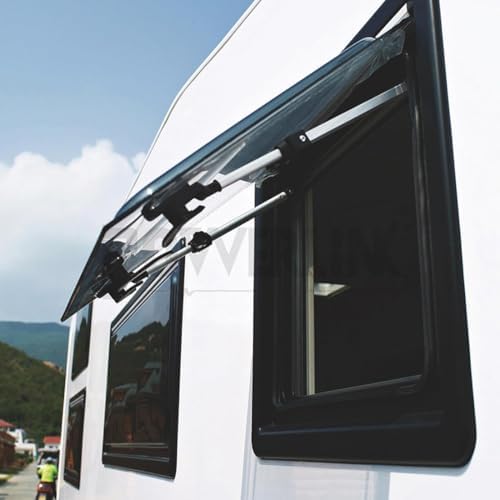External Push RV Window for Motorhome & Camper, Side Hinged with Fly Screen & Blind, 600x500mm Vent for Trailer, Yacht & Caravan - Durable & Stylish Design