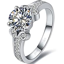 6.5mm 1CT D Color Luxury Ring Brand Test Positive Solid White Gold 14K Moissanite Diamond Engagement Ring