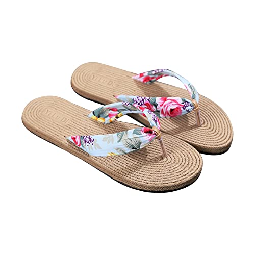 Pantoufles De Paille D'été Pour Femmes Pantoufles De Paille D'été Casual Beach Open Toe Flat Straw Soft Bottom Sandals Robes De Villégiature Pour Femmes Tongs Romains Sandales
