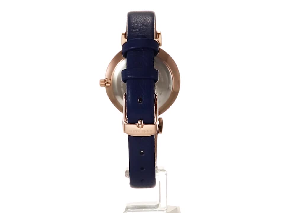 Amazon.com: Anne Klein Women's Easy-to-Read Navy Leather Strap