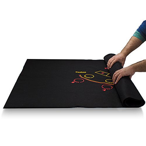 72" x 36" Black Baccarat Casino Table Felt Layout by Brybelly - Thumbnail 2