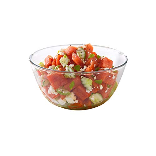 Image of Borosil 500ml Serving & Mixing Bowl | Made in India Borosilicate Glass Bowl for Kitchen & Dinning | Bowl for Mixing Dough, Salad, Batter | Microwave & Dishwasher Safe (Clear)