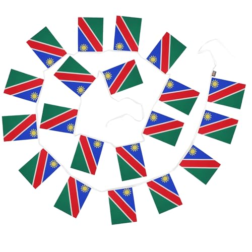 Image of AZ FLAG Namibia 6 meters BUNTING Flag 20 flags 9'' x 6'' - Namibian STRING flags 15 x 21 cm
