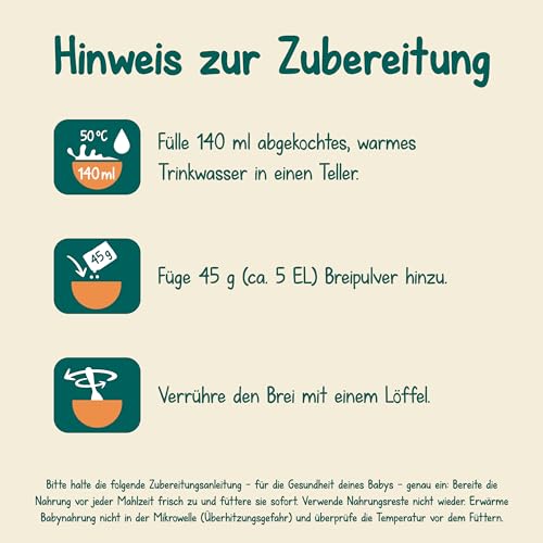 Milupa Milchbrei Butterkeks – Babybrei ohne Palmöl – Frei von Konservierungs- und Farbstoffen – Ab dem 6. Monat – 4 x 400 g (Packung mit 2)