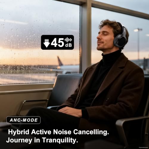 Image of Wireless Noise Cancelling Headphones, 120H Playtime, Over Ear Headphones