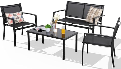 Shintenchi 4 Pieces Patio Furniture Set All Weather...