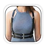 BODIY Black Waist Harness Belt Fashion Plus Size Leather Harness Belts Goth Chest Body Belt for Women