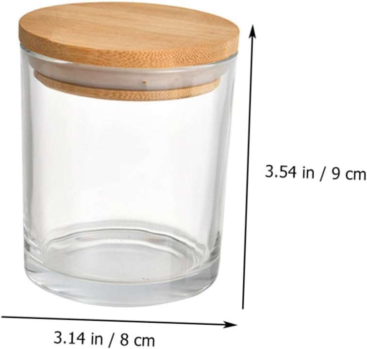 Uonlytech 5sets Elegant Glass Candle Holder Jars Frosted for Candle Making Aromatherapy