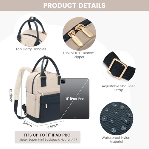 Image of LOVEVOOK Mini Backpack for Women Stylish Waterproof Backpack Purse with USB Port, Cute Daypack for College Travel Party