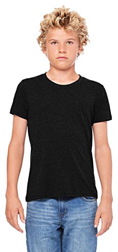 Bella + Canvas Youth Jersey Short-Sleeve T-Shirt L BLACK HEATHER