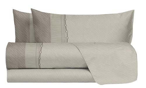 Laura Biagiotti Set Lenzuola Matrimoniali Cotone Completo Letto a Fantasia 100% Lenzuolo Sopra + Con Angoli + Coppia Federe Hecate Pesca