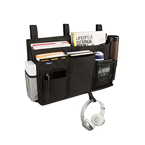 Image of Surblue Caddy Hanging Organizer Bedside Storage Bag for Bunk and Hospital Beds, Dorm Rooms Bed Rails(8 Pockets),Black