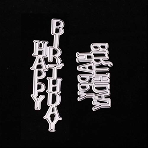 Mvchifay Cutting Dies Metal Stencils Scrapbooking Tool DIY Craft Carbon Steel Embossing Template for Paper Card Making (Happy Birthday)