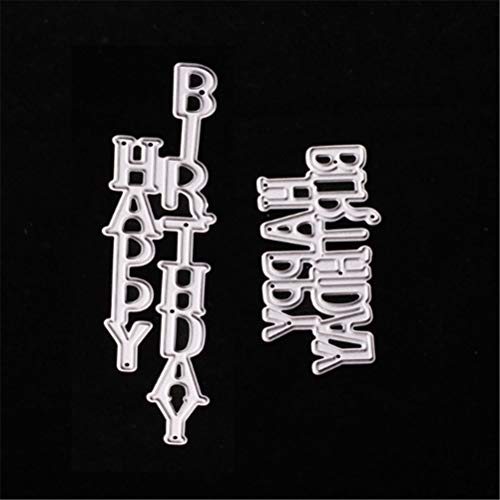 Mvchif Cutting Dies Metal Stencils Scrapbooking Tool DIY Craft Carbon Steel Embossing Template for Paper Card Making (Happy Birthday)