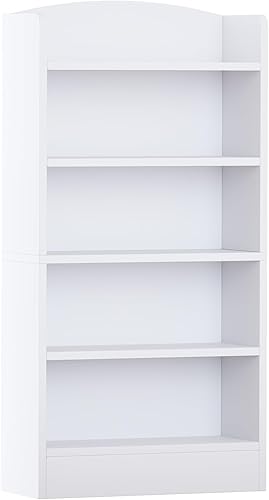 Estantería de 5 niveles para dormitorio, estanterías y estanterías de madera de 47 pulgadas de alto. Estante de almacenamiento de pie para