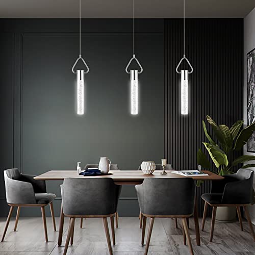 Mateyrie Pendant Light Fixtures Pendant Light Led Modern Kitchen Island Lighting Fixtures Chrome Crystal Hanging Lights Bubble Pendant Lighting 8W Triangle #TOP6
