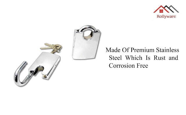 Rollyware ROLLYWARE Premium Stainless Steel Heavy Duty Lock with 3 Keys