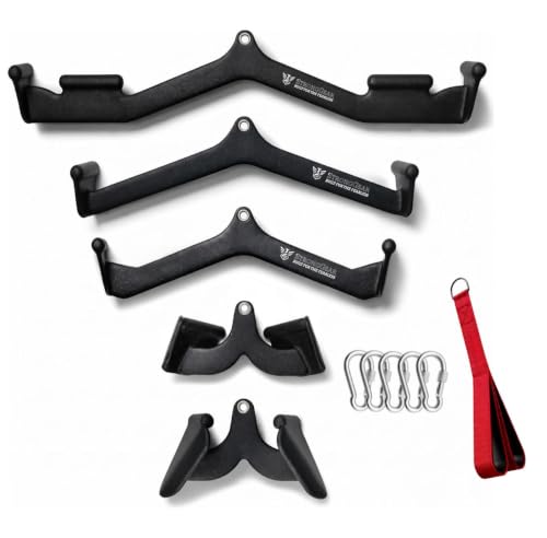 Image of LAT Pulldown Attachments, Thickened Ergonomic Back Tricep Training Handle, LAT Pull Down Bar for Press Down Exercises (Multi Grip MAG Handles Set)