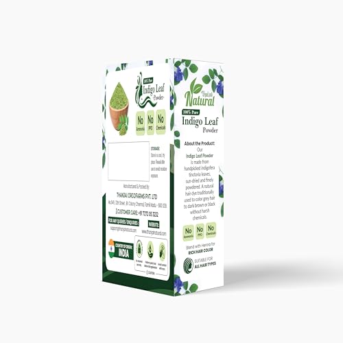 Image of Indigo Leaf Powder 300g | 100% Pure & Natural Herbal Hair Colour | Chemical-Free Hair Dye | Natural Black & Brown Tones | Safe for Hair Care, Conditioning & Shine