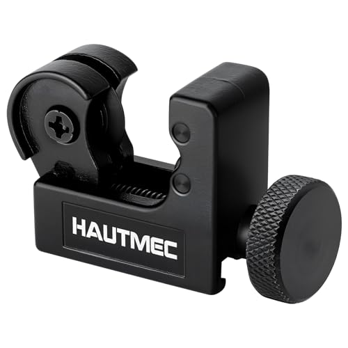HAUTMEC Copper Pipe Cutter Tool 3-16mm(1/8" to 5/8"), Mini Tube Cutter for PVC, Copper, Aluminum, and Thin Stainless Steel Tube HT0131-TC