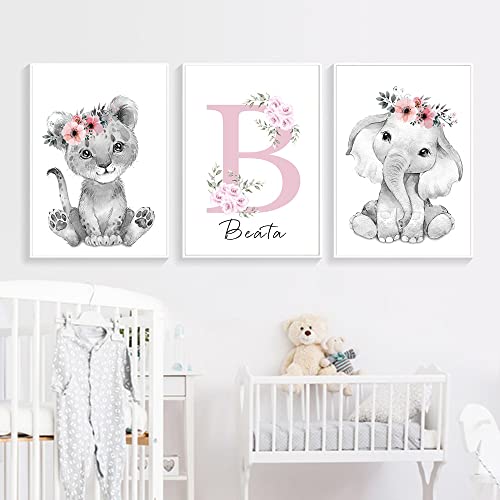 3 Stampe su Tela Prenom Personalizzato Bebe 30 x