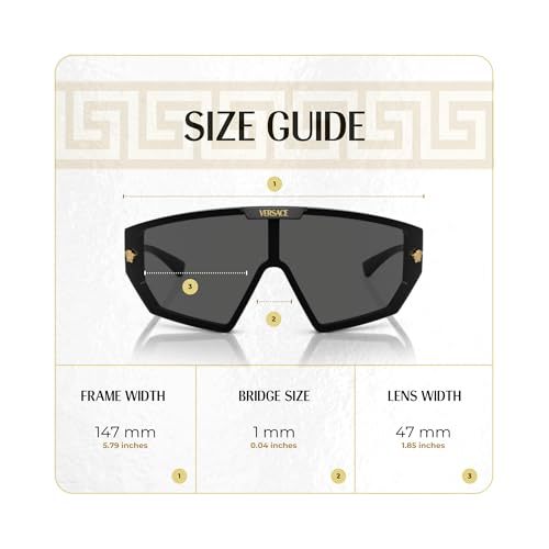 Versace VE4461 Shield Sunglasses for Men for Women +FREE SPARE Clip on Shield Lens +BUNDLE with ACCESSORY EYEWEAR KIT4