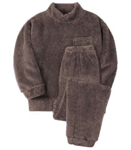 レコーン メンズパジャマ 裏起毛フリース上下セット