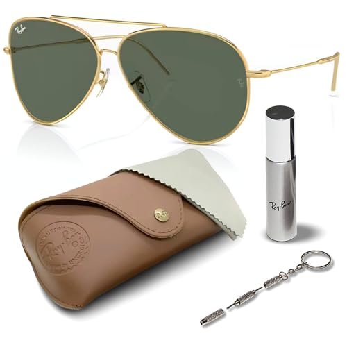 Image of Ray-Ban RBR0101S AVIATOR REVERSE Pilot Shaped Sunglasses for Men & Women with Official RAYBAN Eyewear Kit