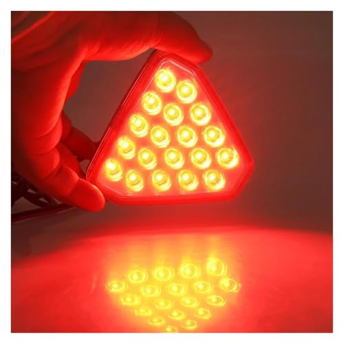 Feu stop arrière LED triangle rouge 12V universel pour sécurité auto