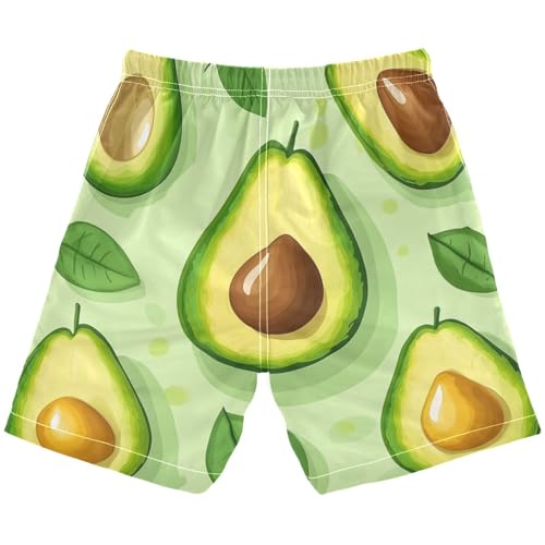 Boys Beach Board Shorts Avocado Fresh Green Swim Trunk Teen Swimwear 8-16Y2