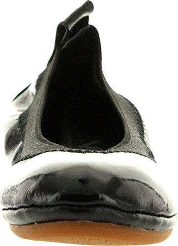 Yosi Samra Girls Foldable Ballet Flats Shoes,Black Patent,103