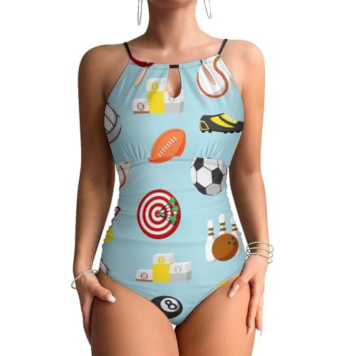 Maillot de bain une pièce football basket femme pour camoufler les rondeurs